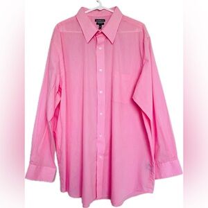 EUC | Men’s Croft & Barrow Pink Gingham Dress Shirt | Size 18.5 | Sleeve 34/35